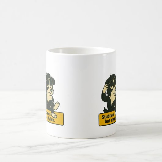 Mug "têtu mais élégant" - Drôle Collie frontalière (Centre)