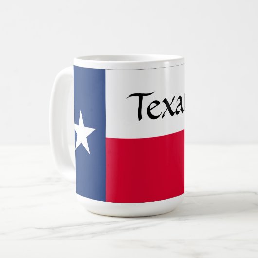 Mug Texan, Drapeau du Texas avec des Bluebonnets, Tass (Devant gauche)