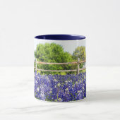 Mug Texas Bluebonnet Flower Art Country Fence (Centre)
