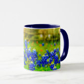 Mug Texas Bluebonnets Country Fence Paysage moderne (Devant droit)
