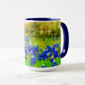Mug Texas Bluebonnets Country Fence Paysage moderne (Devant droit)