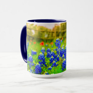 Mug Texas Bluebonnets Country Fence Paysage moderne