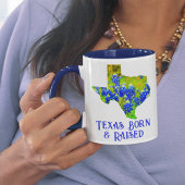 Mug Texas Born & Raised Bluebonnets État du Texas