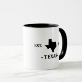 Mug Texas carte noir l'état étoile seule (Devant droit)