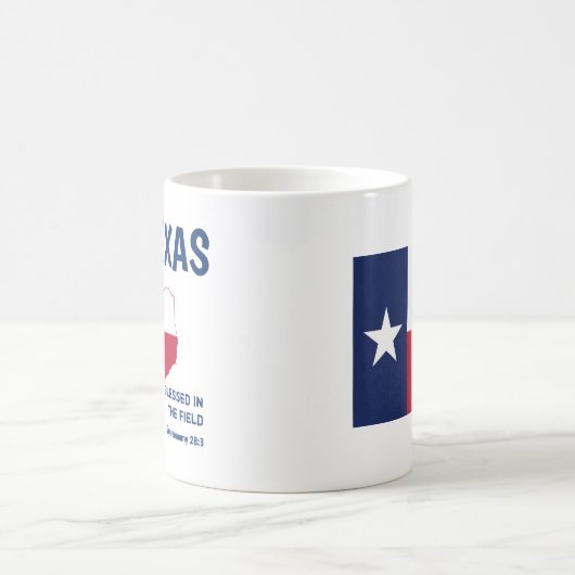 Mug TEXAS ÉTAT DRAPEAU Écriture chrétienne béni (Centre)