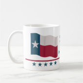 Mug Texas Fière étoile solitaire Nom du drapeau blanc  (Gauche)
