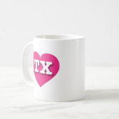 Mug Texas Hot Pink Heart - J'aime TX (Devant gauche)