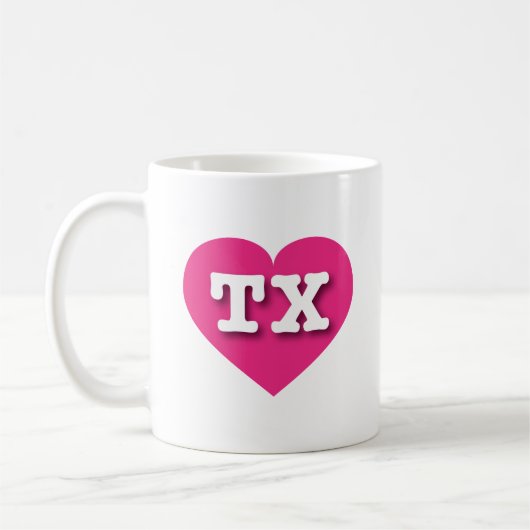 Mug Texas Hot Pink Heart - J'aime TX (Gauche)