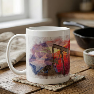 Mug Texas Oil Pumpjack : patrimoine artistique de l'Ét