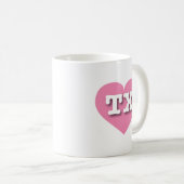 Mug Texas Pink Heart - J'aime TX (Devant droit)