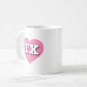 Mug Texas Pink Heart - J'aime TX (Devant gauche)