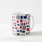Mug Texas Red & Blue Wonky Carrés & Rectangles (Devant droit)