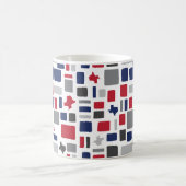 Mug Texas Red & Blue Wonky Carrés & Rectangles (Centre)