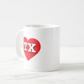 Mug Texas Red Heart - J'aime TX (Devant gauche)