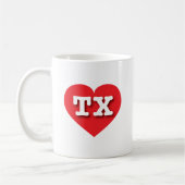 Mug Texas Red Heart - J'aime TX (Gauche)