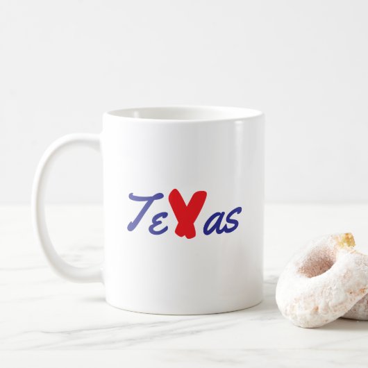 Mug Texas - Rouge, Blanc et Bleu - Patriotique (Avec donut)