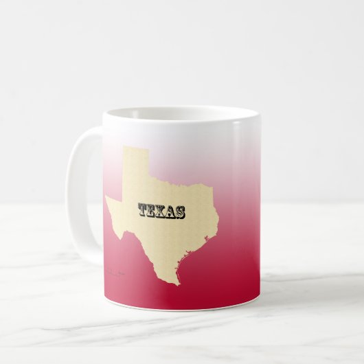 Mug - Texas State Map avec la ville (Devant gauche)
