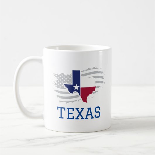 Mug Texas State Map USA Patriotic Texan (Gauche)