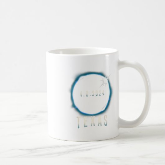 Mug Texas Total Solar Eclipse 2024 Bleu Avril 8 Hommes (Droite)