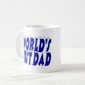 Mug Texte 3d bleu meilleur papa (Devant gauche)