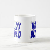 Mug Texte 3d bleu meilleur papa (Centre)
