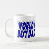Mug Texte 3d bleu meilleur papa (Gauche)