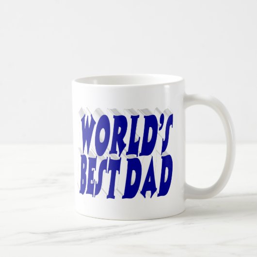 Mug Texte 3d bleu meilleur papa (Droite)