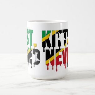 Mug Texte à effet de goutte de St. Kitts Drapeau des