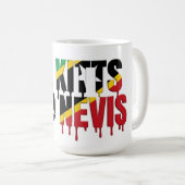 Mug Texte à effet de goutte de St. Kitts | Drapeau des (Devant droit)
