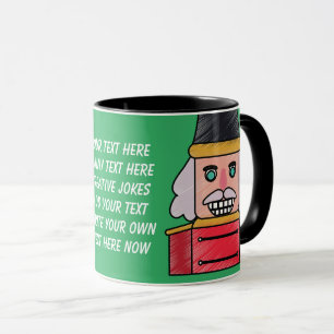 Mug Texte amusant Aquarelle Noisette Vert Rouge