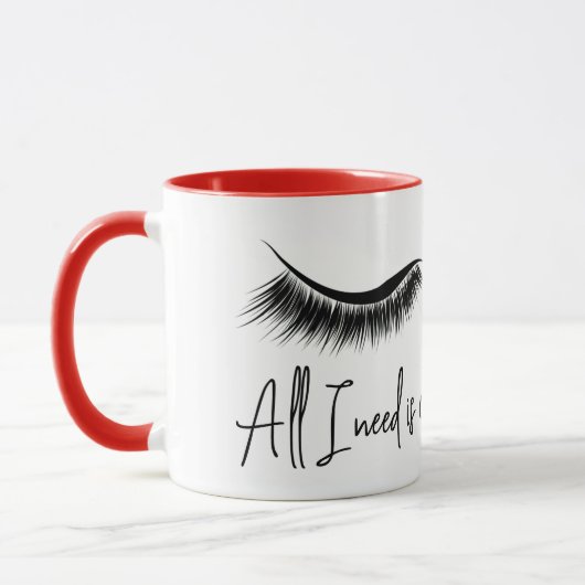 Mug Texte amusant avec les cils (Gauche)