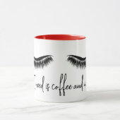 Mug Texte amusant avec les cils (Centre)