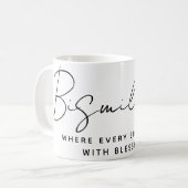 Mug Texte arabe personnalisé moderne Bismillah noir (Devant gauche)