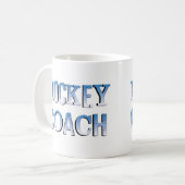 Mug Texte bleu brut de l'entraîneur de hockey (Devant gauche)