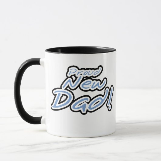 Mug Texte bleu/noir Fière Nouveau père (Gauche)