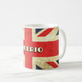 Mug Texte britannique sur la grunge | d'Union Jack (Devant droit)