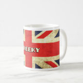 Mug Texte britannique sur la grunge | d'Union Jack (Devant droit)