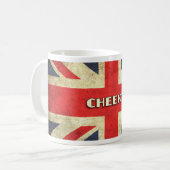 Mug Texte britannique sur la grunge | d'Union Jack (Devant gauche)