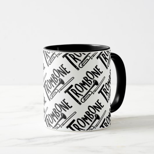 Mug Texte brut Trombone (Devant droit)