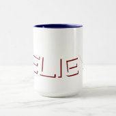 Mug Texte chrétien de style bloc « Croire »  (Centre)