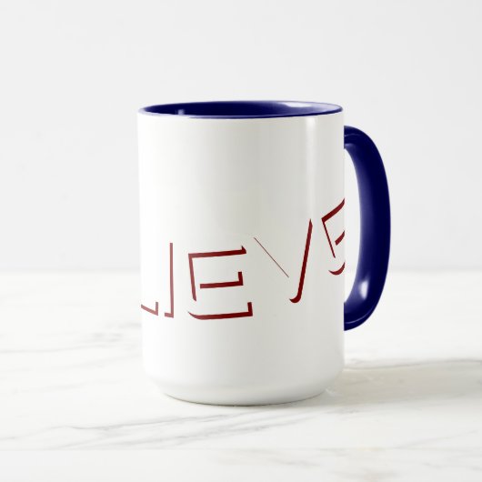 Mug Texte chrétien de style bloc « Croire »  (Devant droit)