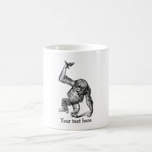Mug texte customisé chimpanzé bébé mignon (Centre)