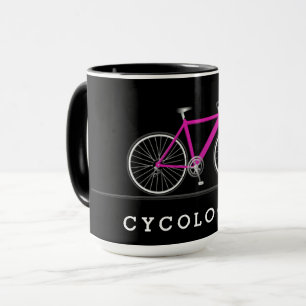 Mug Texte cycliste avec vélo rose