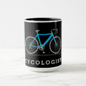 Mug Texte cyclologue avec vélo aqua (Centre)