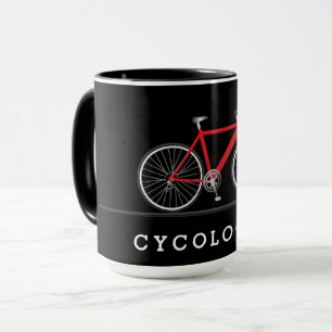 Mug Texte cyclologue avec vélo rouge