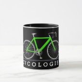 Mug Texte cyclologue avec vélo vert néon (Centre)