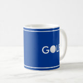 Mug Texte de balle de golf sur bleu royal (Devant droit)