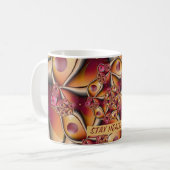 Mug Texte de fractale de fantaisie rouge orange abstra (Devant gauche)