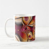 Mug Texte de fractale de fantaisie rouge orange abstra (Gauche)
