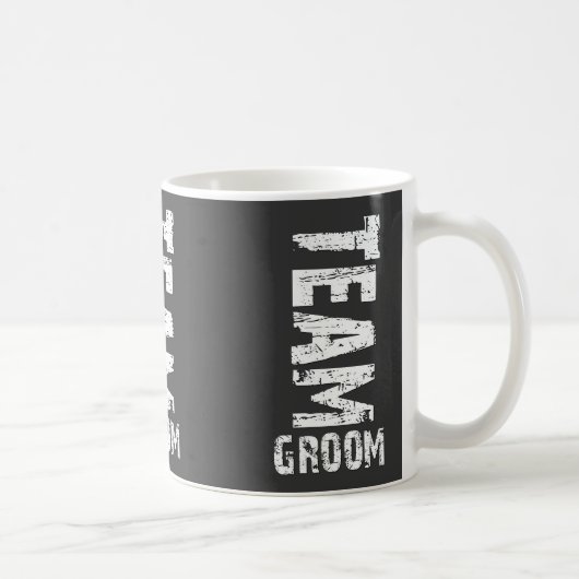 Mug Texte de grunge d'extra large de marié d'équipe (Droite)